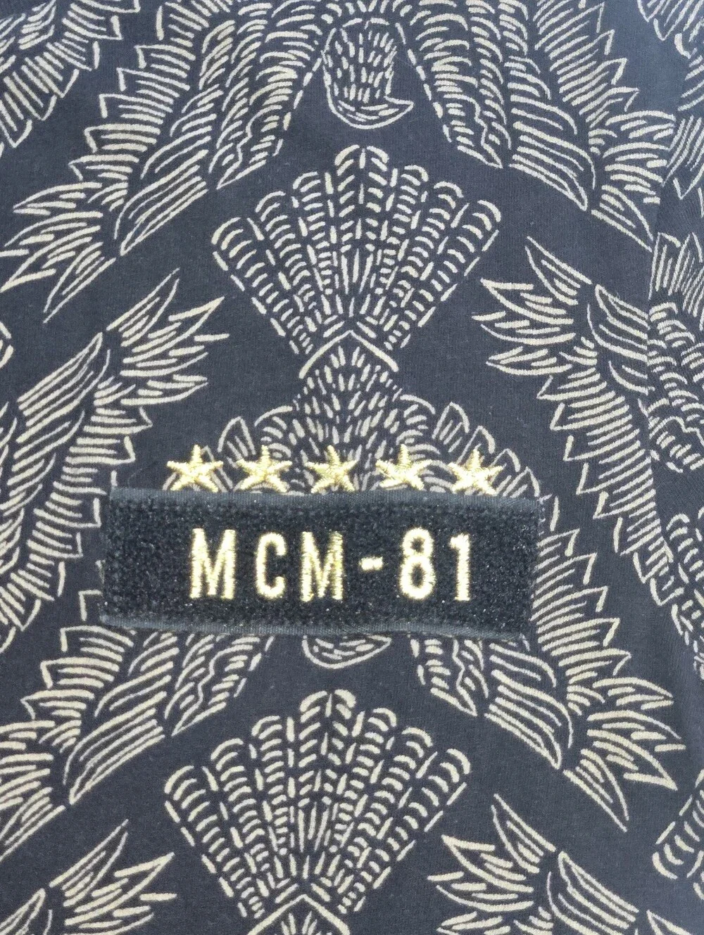 Black MCM-81 x Guess Men's T-shirt featuring gold eagle design Size M - Picture 3 of 4
